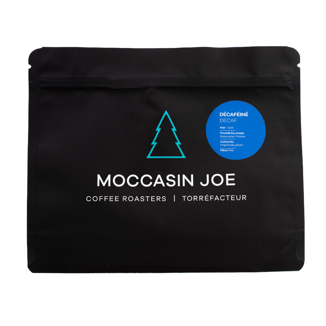 moccasin joe artisan coffee decaf bag