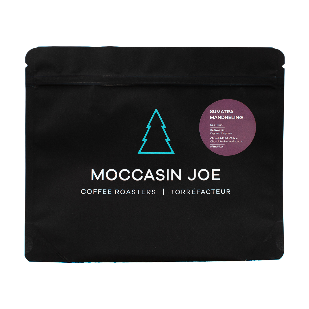 moccasin joe artisan coffee sumatra mandheling bag